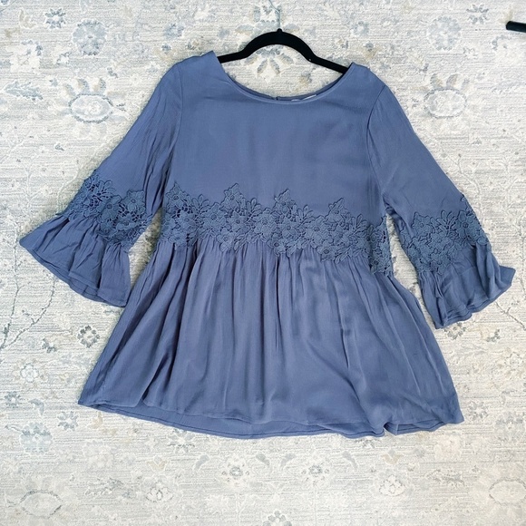 Jodifl Empire Waist Top Shirt Floral Lace Summer - Picture 4 of 7